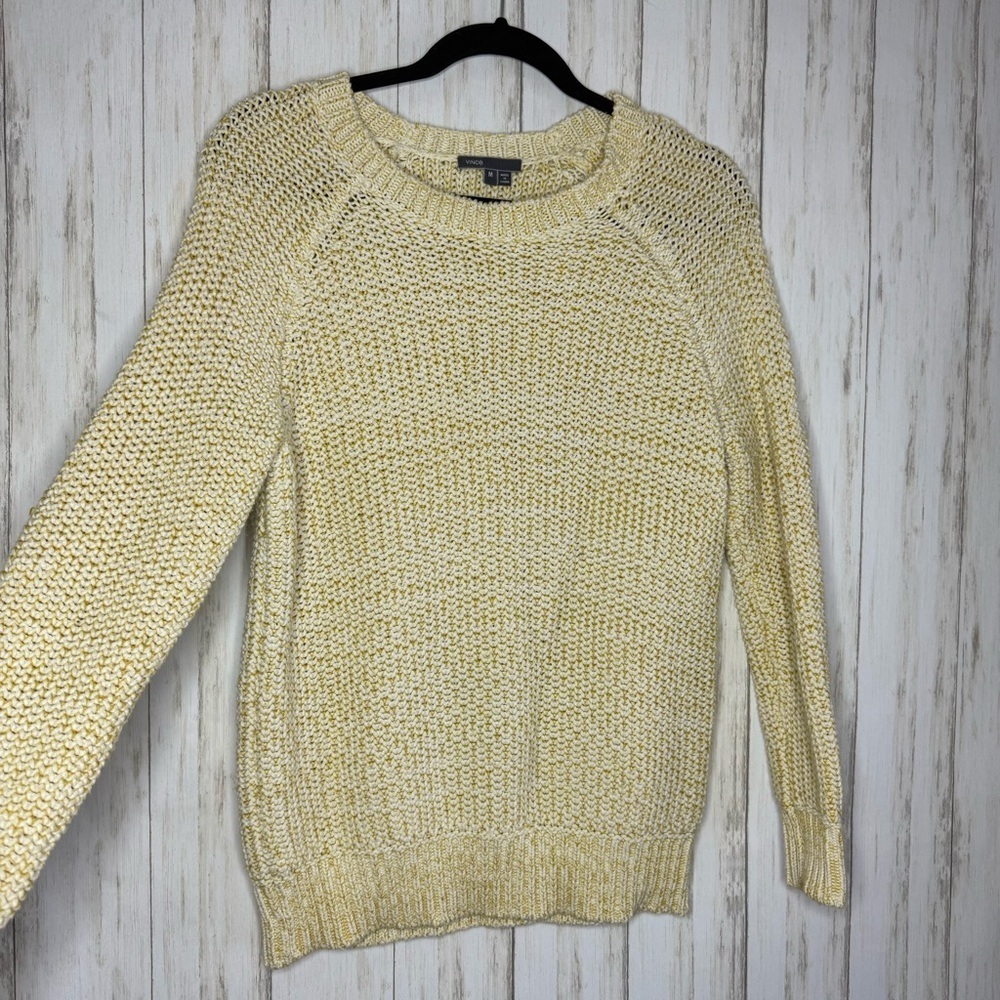 Vince Light Yellow Crew Neck Sweater Medium
